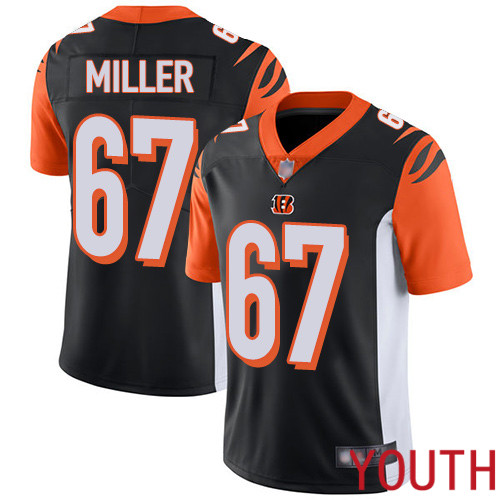 Cincinnati Bengals Limited Black Youth John Miller Home Jersey NFL Footballl #67 Vapor Untouchable